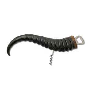 sop04 bottlle opener and cork skrew springbok horn